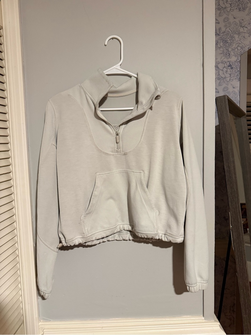 lululemon athletica Light Gray Quarter-Zip Pullover Hoodie